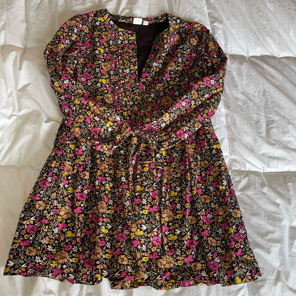 Gap kids dark floral print dress